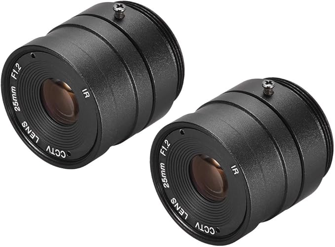 uxcell 2 件相机变焦镜头 25 毫米焦距 720p f1.